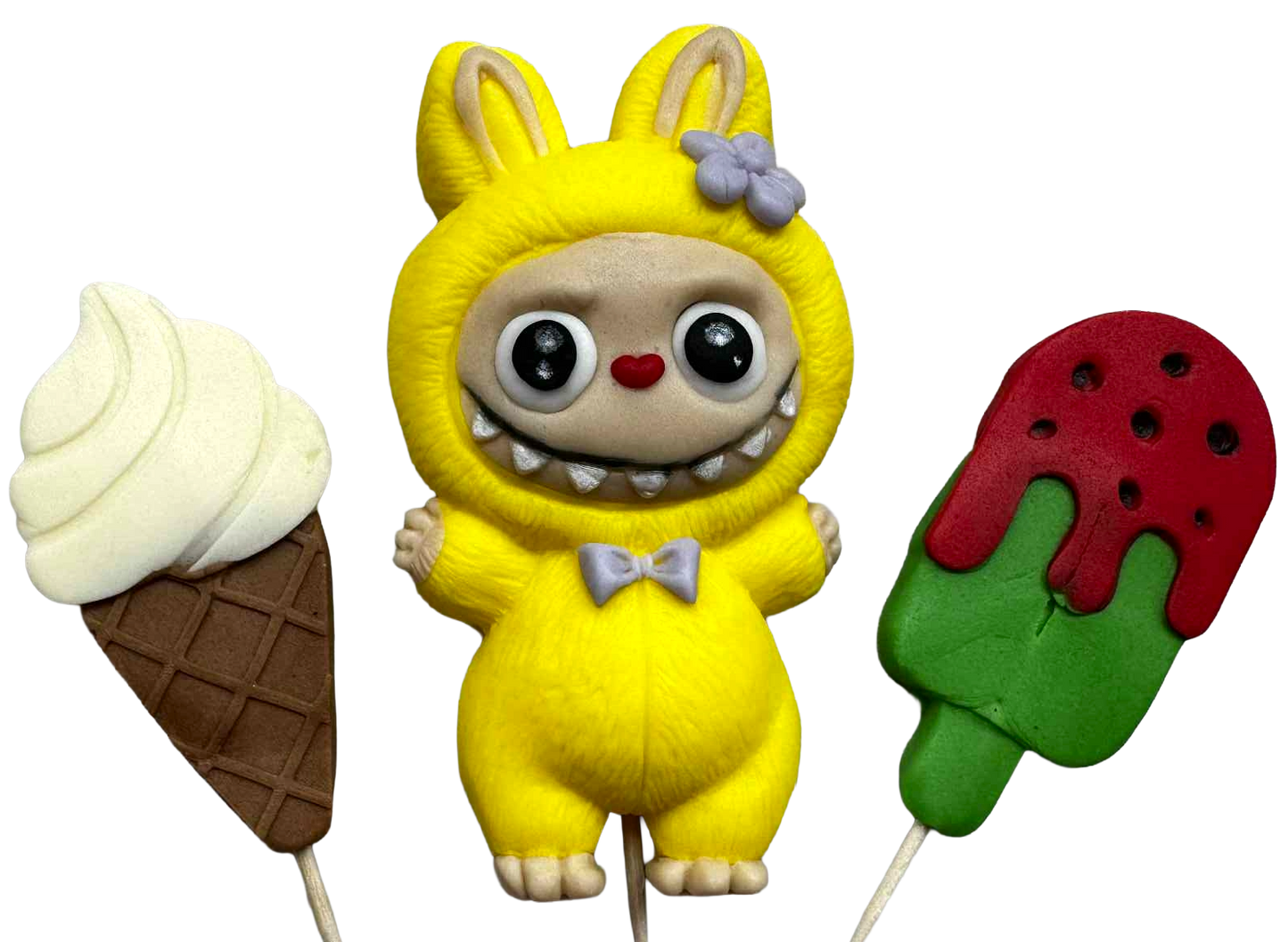 Sæt med spiselige dekorationer, Labubu Decorations fra Sugar Paste Nati Shop