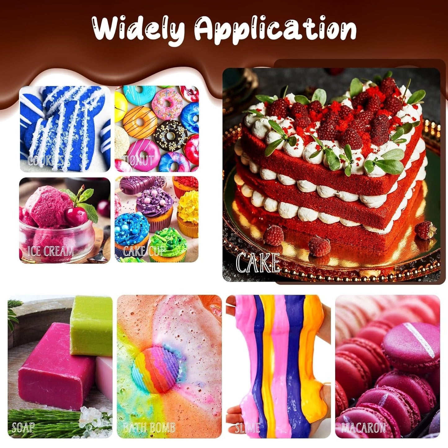Gel-madfarve - højkoncentreret gel-madfarve til kager, bagning, påskeæg, drikkevarer - Sukkerfri madfarve til fondant, glasur, slim, kagepynt (rød fløjl, 150 g)