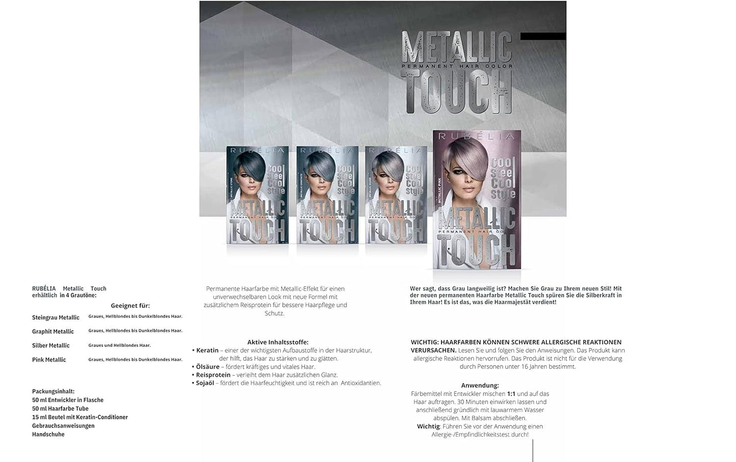 Metallic Touch permanent hårfarve - Metallic Silver, 1 pakke - 115 ml Hårfarve Naty Shop