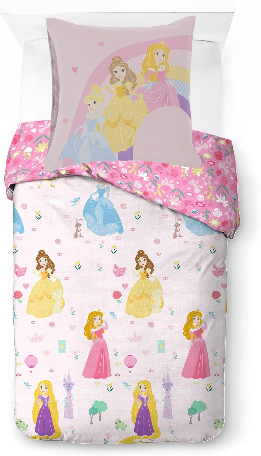 Sengetøj til børn, Disney-figurer, 100% bomuld Sengetøj - børn Naty Shop Hvid 140X200/65X65 (2 stk.)