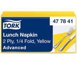 Tork 477840 Lime frokostservietter / 2-lags servietter til små måltider eller snacks / Avanceret kvalitet / 10 X 200 (2000) Papirservietter / 32,6 X 33 cm (L X B) / 1/4 fold