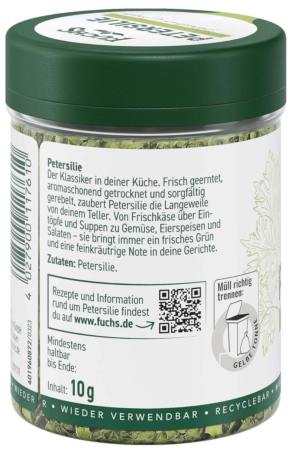 Fuchs - Persille Rubbed - Urtesmag til æggeretter, grøntsager og salater - 10 gram Krydderier Naty Shop