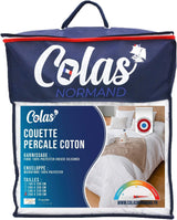 COLAS NORMAND Percale Bomuldsdyne 260 X 240 Cm Høj kvalitet 100% Bomuld Percale Blød og behagelig Holdbar Fin finish Lavet i Frankrig Hvide dyner og dyner Naty Shop 260X240 Cm Varm