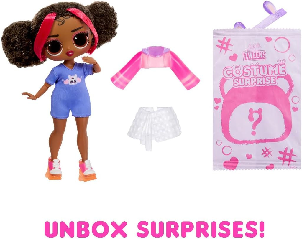 LOL overraskelse! Preteen-kostume, overraskelsesbøjler, sød modedukke med lilla panda oppusteligt kostume og masser af overraskelser, inklusive fantastisk mode og tilbehør - Ideel til børn fra 4 år og opefter