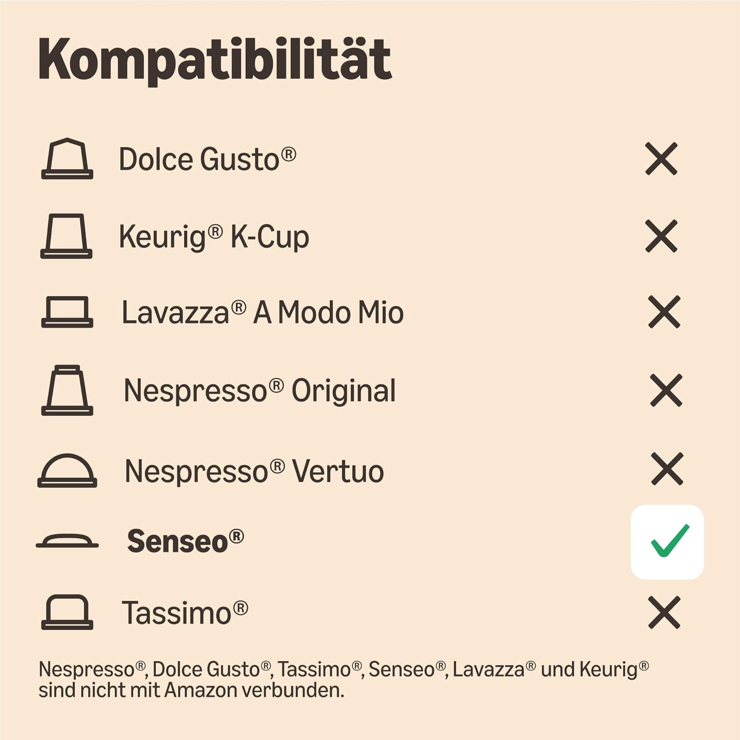 af Amazon Starke Pads, geeignet für Senseo-Maschinen, 36 Stück (1 Packung mit 36 ​​​​Stück) – Rainforest Alliance-zertifiziert