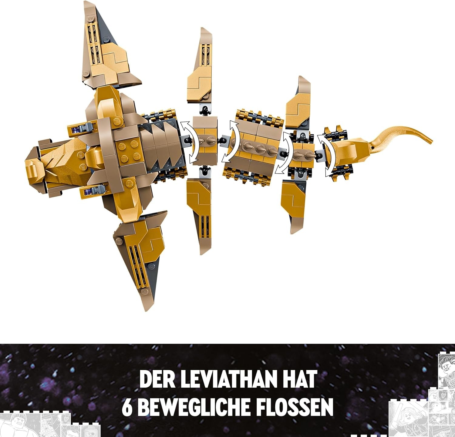 LEGO Marvel Avengers vs. Leviathan byggelegetøjssæt med Hulk og Captain America, Loki, Black Widow og Chitauri Minifigurer Avengers Legesæt til drenge og piger 7+ 76290 Byggesæt Besuche den LEGO-Store