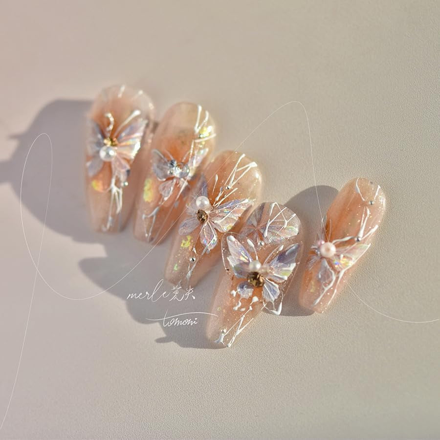 JMEOWIO 3D Nagelsticker Schmetterling Nail Art Sticker Selbstklebend Nagelaufkleber 5D Stereoskopisk Dekoration Nageldesign Tilbehør 1 Blatt