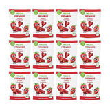 100 % Jordbær økologiske frugtchips frysetørrede jordbærchips Pakke med 12 (12 x 12 g) og sprøde hjerter Banan & Jordbær økologisk børne- og babysnack (9 x 30 g) 270 g