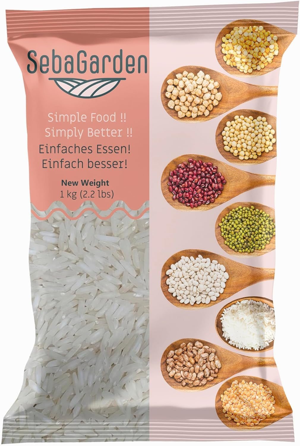 Basmatiris – Premium langkornet ris, 1 kg pakke | Naturlig aromatisk og luftig | Ideel til biryani, pilaf og andre retter | Ikke-GMO, vegansk | Uåbnet emballage