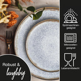 Moritz & Moritz BLOSSOM porcelænsservicesæt til 6 personer, 18 dele - Moderne service med et legende design - Letplejet kaffestel med tallerkener og skåle - Kombineret service