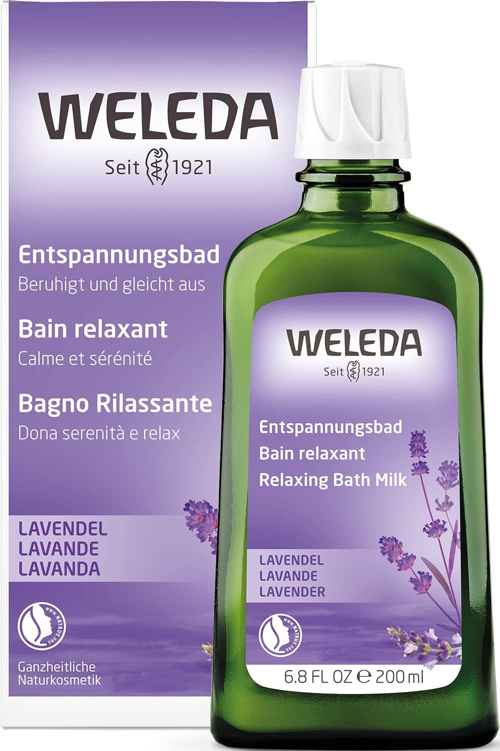 WELEDA BIO, helsebad med naturlig kosmetik med ægte lavendelolie til at berolige sanserne og for en god søvn, 200 ml Brusebad og bad Naty Shop