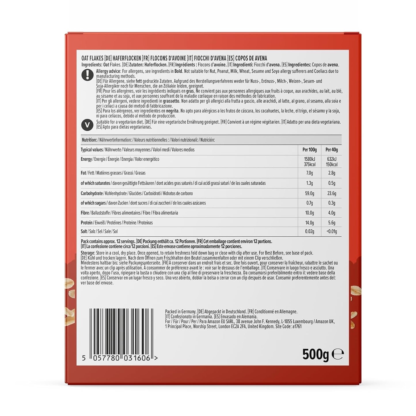 Amazons delikate havregryn, 500 g