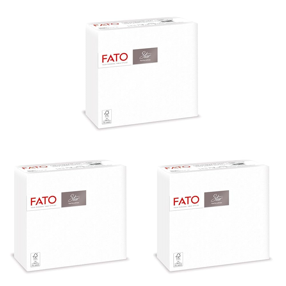 , Bløde og delikate engangspapirservietter 40 pakke servietter Størrelse 38X38 foldet i 4 2 lag Hvid farve 100 % rent cellulosepapir Fsc-certifikater (pakke med 3)