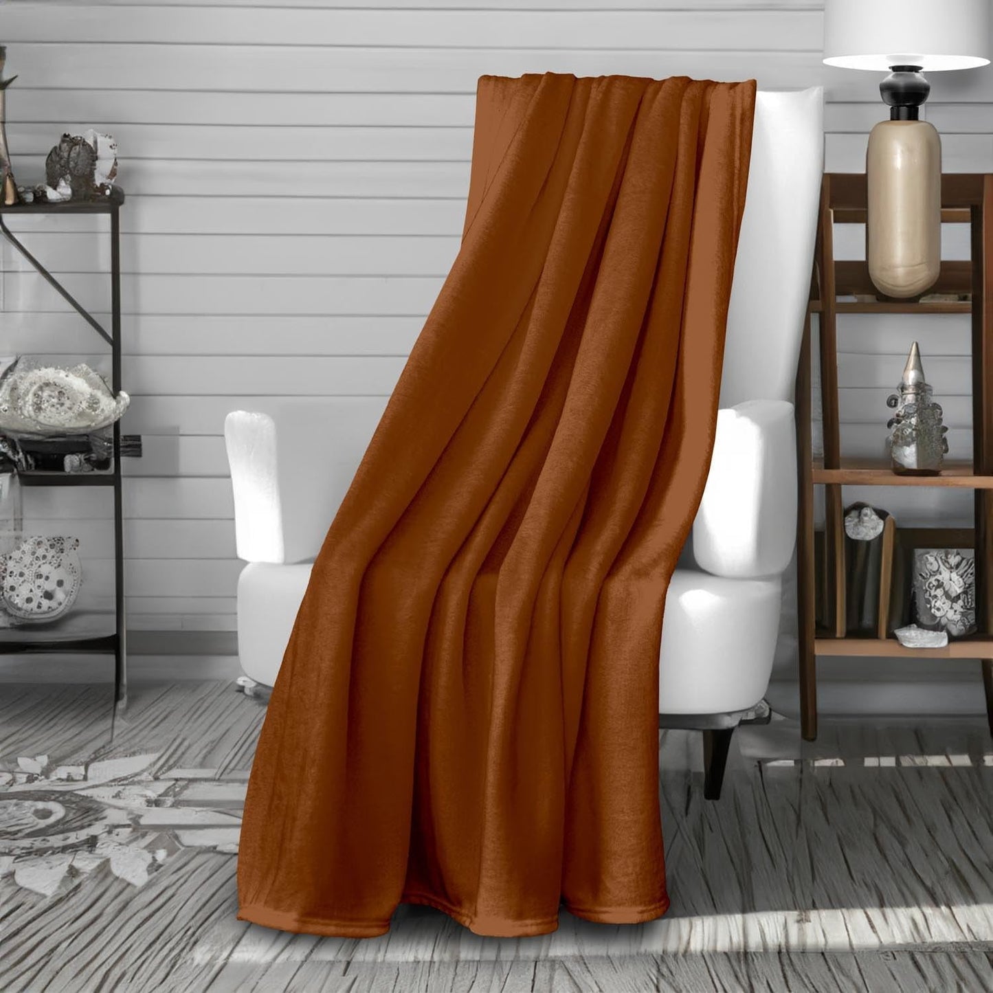 Soleil D'Ocre, flanneltæppe, 180 X 220 Cm, Calin Terra Dyner og dyner Naty Shop