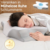 Ergonomisk memoryskum cervikal nakkepude med aftageligt vaskbart betræk til ortopædisk søvn, nakkesmerter og mavesmerter (55X35X13 cm) Naty Shop cervikale ortopædiske puder