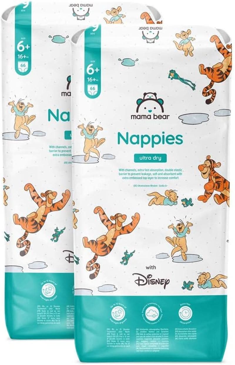 Bleer Mama Bear Disney Ultra Dry str. 4 (8-14 kg), hvid, 84 stk (1 pakke)