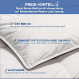 Allnights - Let komfortdyne 135X200 100% nye fjer og dun, velegnet til allergikere, vaskbar op til 60°C, fremstillet i Tyskland Dyner og dyner Naty Shop