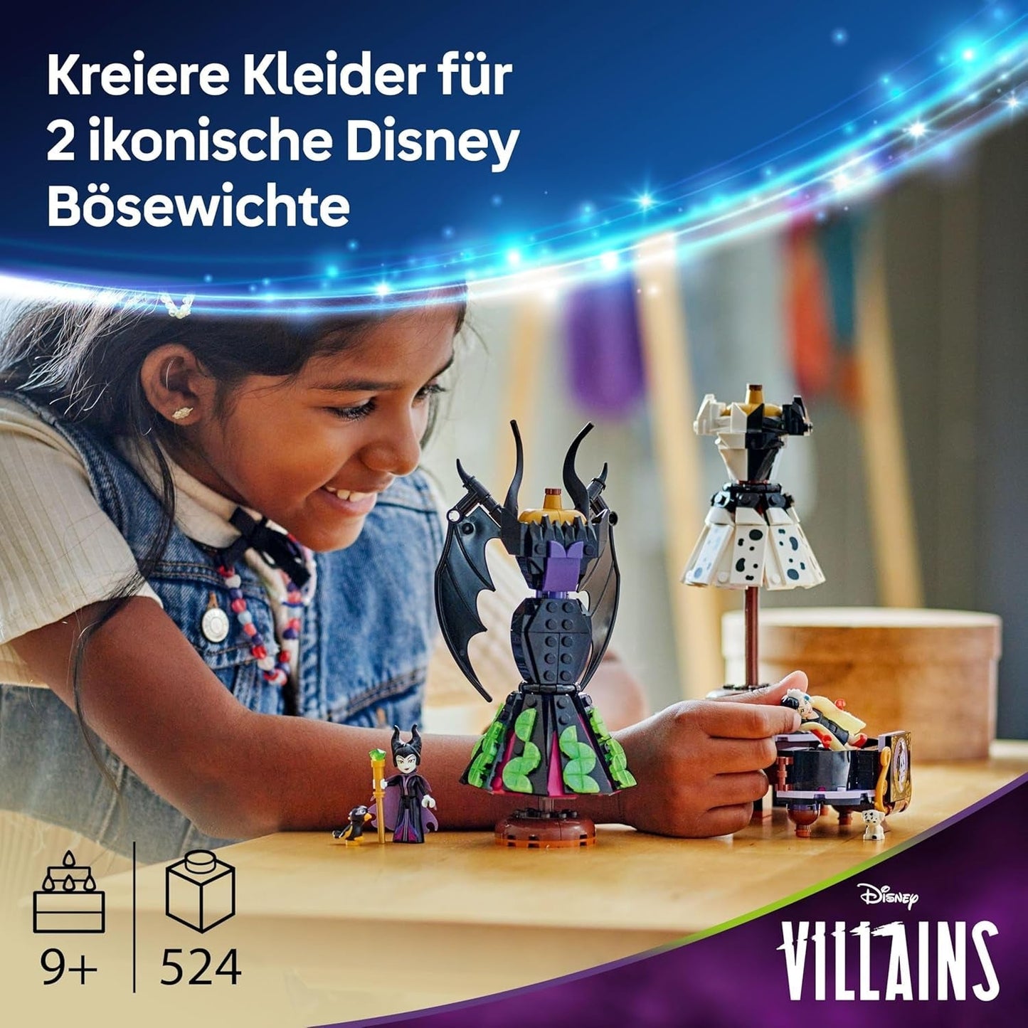 LEGO Ç€ Disney Villains The Dresses Of Maleficent And Cruella De Vil - Legetøj til drenge og piger fra 9 år - Inkl. 2 minidukker og 2 dyrefigurer - Fødselsdagsgave til fans 43262 byggesæt Besuche den LEGO-Store