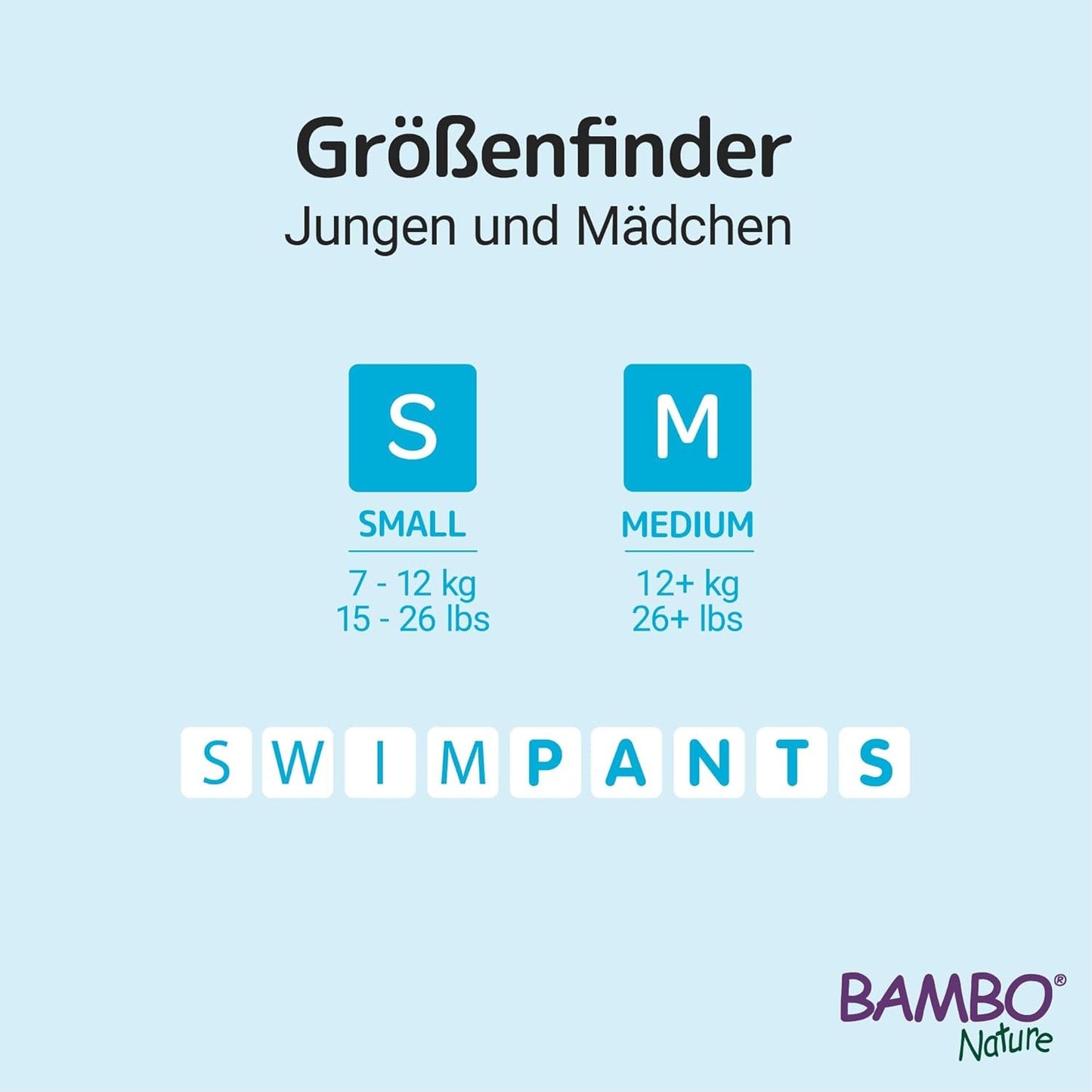 Bambo Nature Baby svømmebleer, str. S (7-12 kg), 12 bleer | Secure Fit engangs svømmebleer | Vandtæt komfort under vandleg