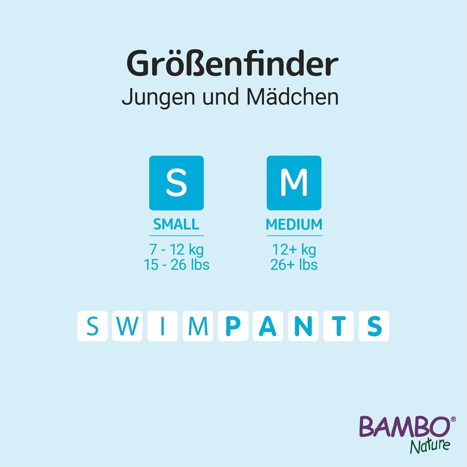Bambo Nature Baby svømmebleer, str. S (7-12 kg), 12 bleer | Secure Fit engangs svømmebleer | Vandtæt komfort under vandleg