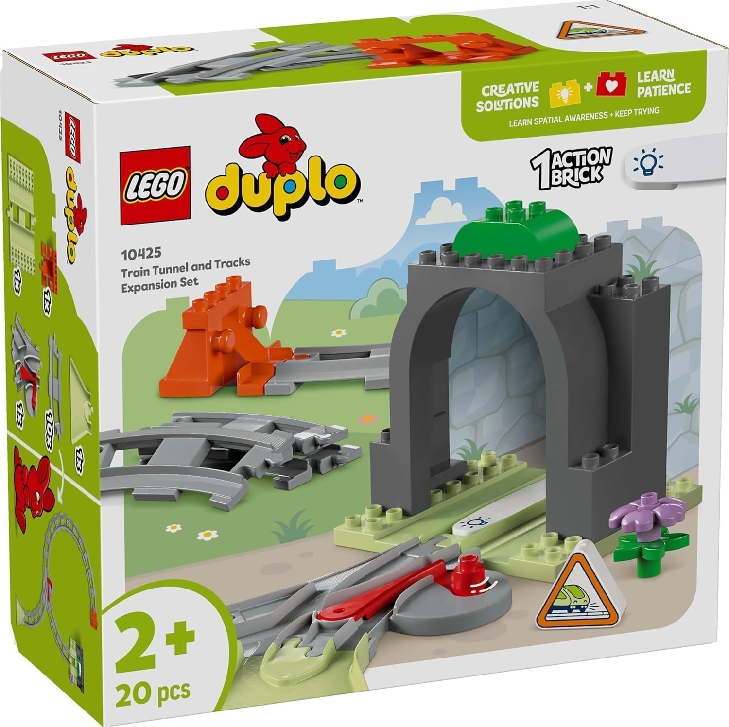 LEGO DUPLO Bybanetunnel og spor - Udvidelsessæt, Gave til småbørn, Tilskynder til Behændighed, Legesæt til 2 år gamle køretøjsfans, Kreativt læringslegetøj 10425 Byggesæt Besuche den LEGO-Store