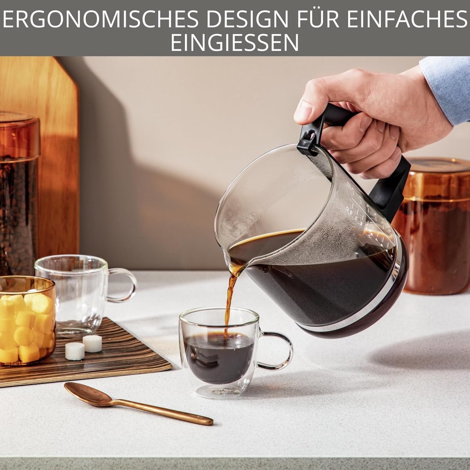 Krups T8 Filter Espressomaskine, 850 Watt, Auto Shut Off, 8-12 kopper, 1 L Kapacitet, Permanent Filter, Oplyst tænd/sluk-knap, Nem at bruge, Sort, KM4689