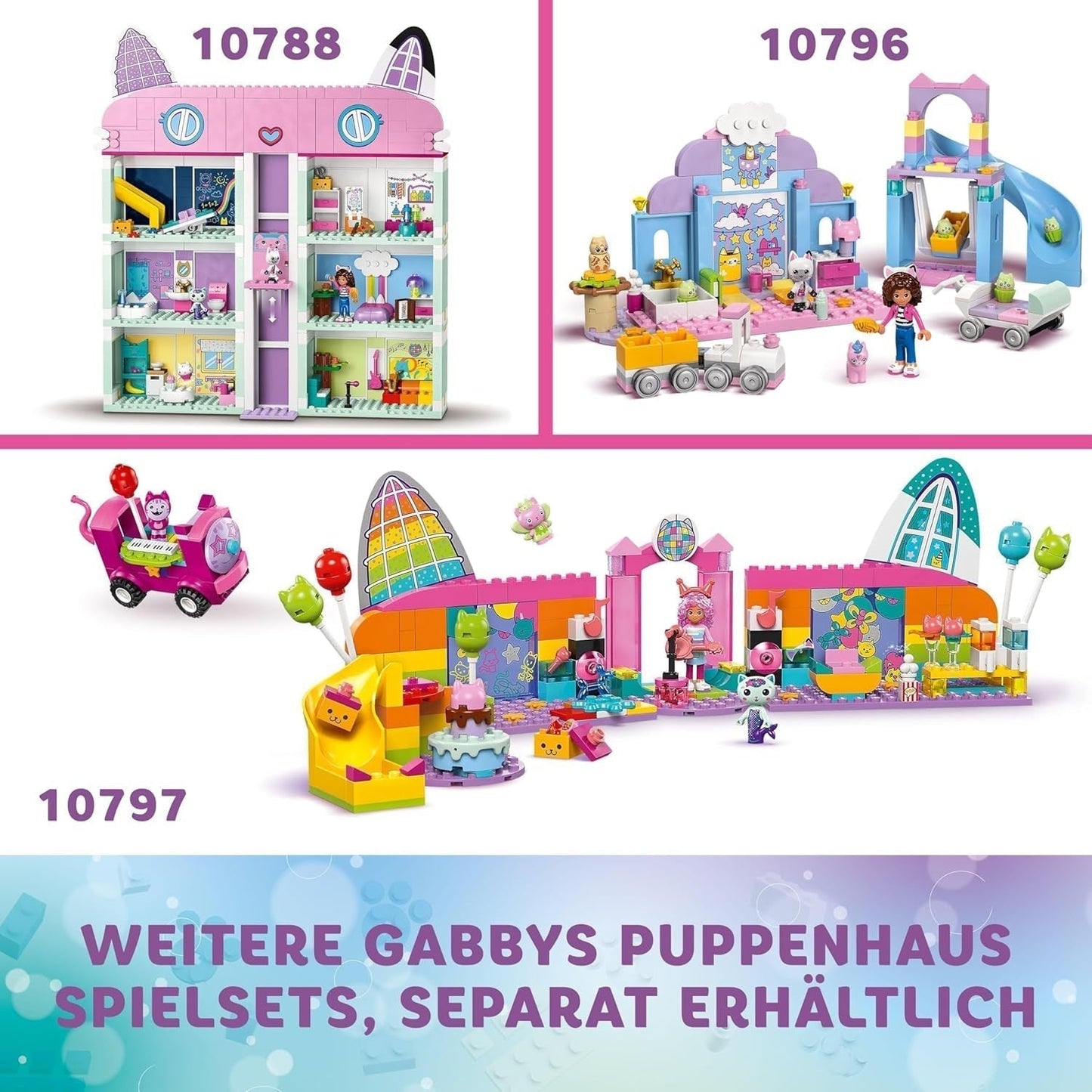 LEGO 4+ Gabby's Dukkehus Gabby's Little Kitty-ører Lad som om Leg Dyresæt Børnelegetøj med rutsjebane og figurer Gave til piger og drenge Kreativt legetøj 10796 Byggesæt Beuche den LEGO-Store