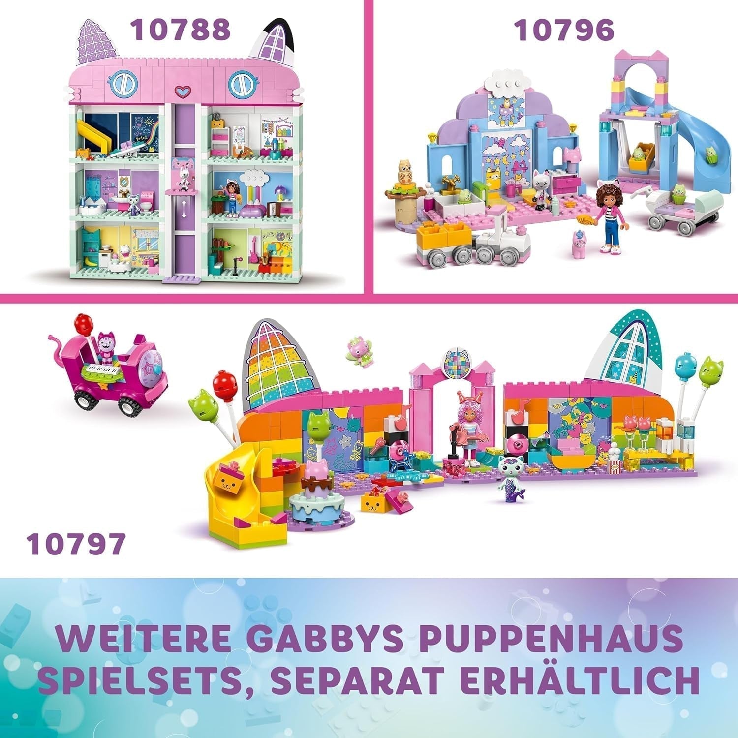 LEGO 4+ Gabby's Dukkehus Gabby's Little Kitty-ører Lad som om Leg Dyresæt Børnelegetøj med rutsjebane og figurer Gave til piger og drenge Kreativt legetøj 10796 Byggesæt Beuche den LEGO-Store