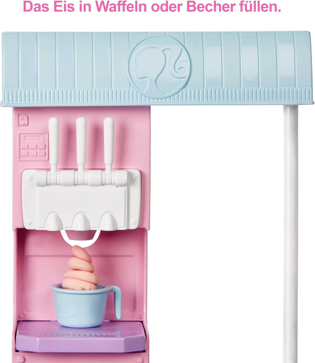Barbie You Can Be Anything-serien, Isbar, 1x Barbie-dukke med blond hår, Ismaskine, Barbie Play-Doh, Bagetilbehør, Gave til børn, Legetøj fra 3 år og op, HCN46