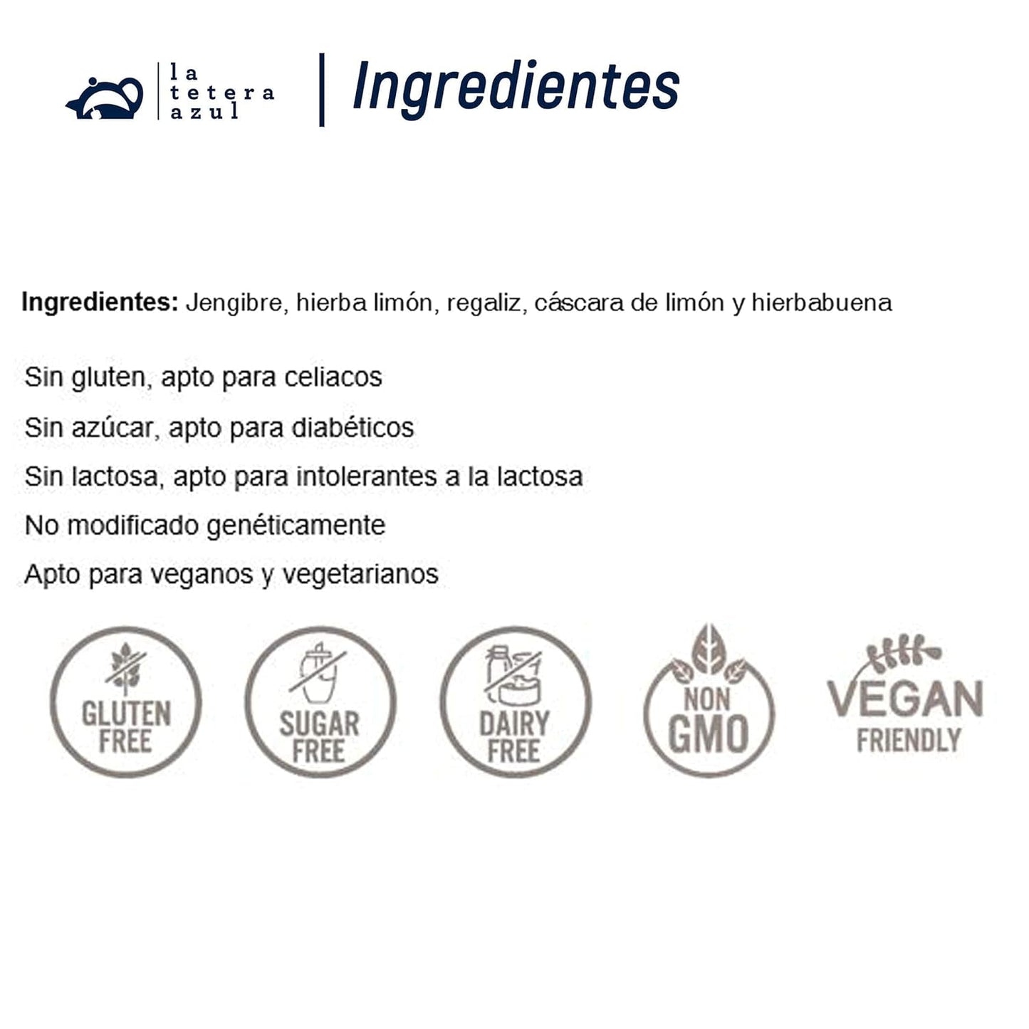LA TETERA AZUL Økologisk infusion af ingefær og citron. Økologisk te til vægttab i pyramider. Ingefær og citron. 20 pyramider.