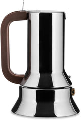 Alessi 9090/6 Espresso med 6 kopper til induktion, rustfrit stål, sølv, 15,5 x 13,5 x 27 cm