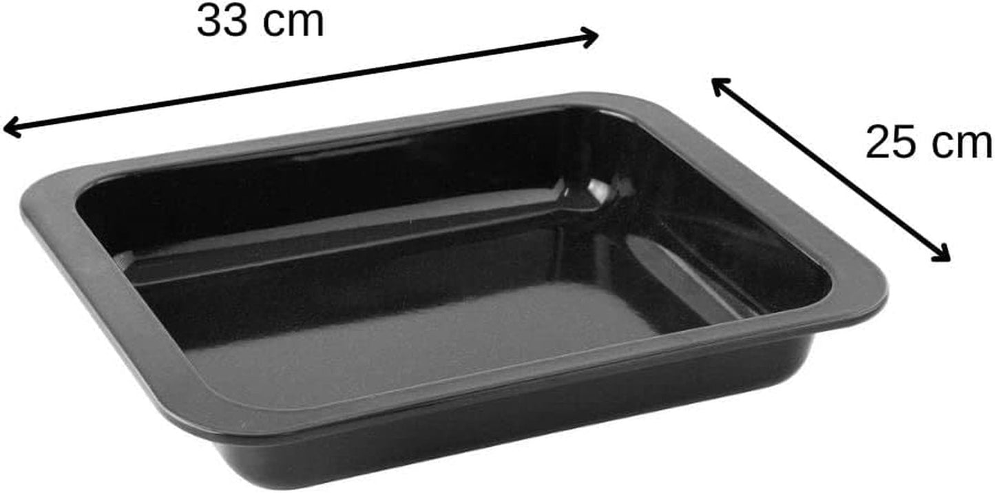 Zenker Ofenbackform (33 X 5 X 25 Cm) SPECIAL MADLAGNING, Rechteckige Auflaufform Mit Enamelle-Versiegelung, Backform Mit Extra Hohem Rand (Farbe: Schwarz), Menge: 1 Stück Forme og bakker til bagning Naty Shop