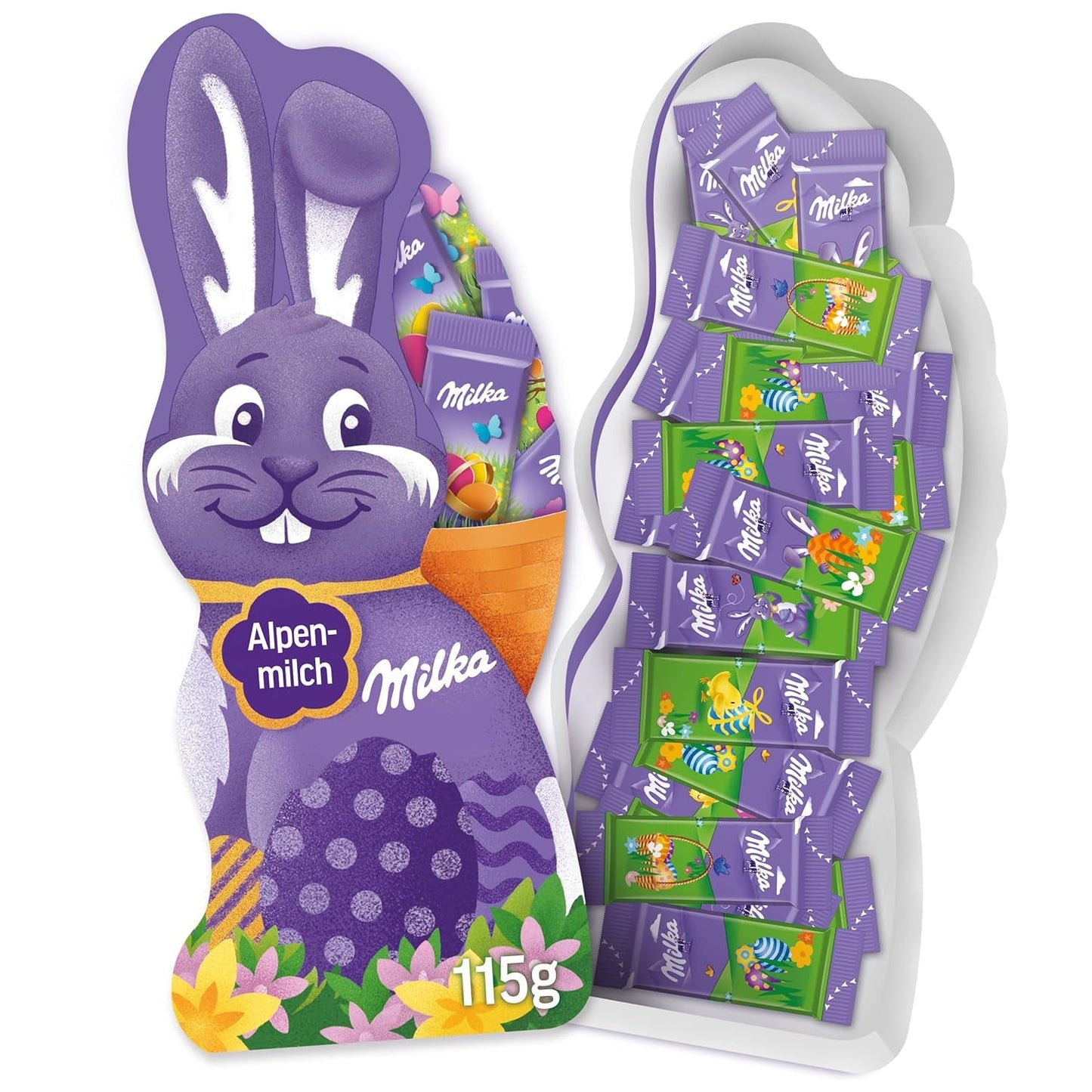 Milka Naps Smiling Bunny - Alpine Milk Easter Chokolade i en lækker gaveæske - 115g