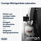 De'Longhi Dinamica Plus ECAM 370.70.B Fuldautomatisk espressomaskine med LatteCrema mælke-, cappuccino- og espressosystem, 3,5 tommer TFT farveberøringsskærm og appkontrol, kaffefunktion, sort