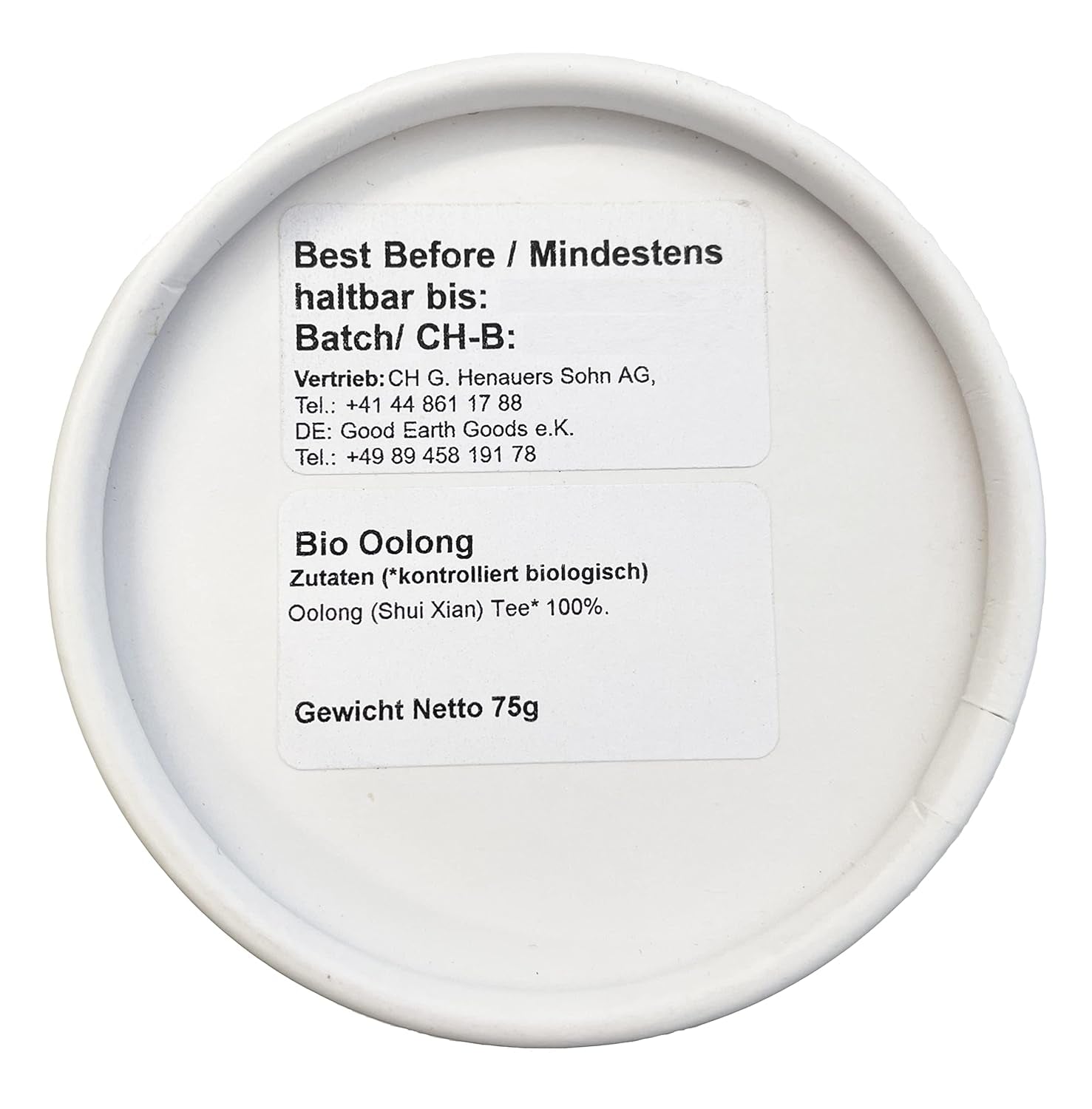 Økologisk Oolong (Shui Xian), pakke med 1 (1 x 75 g)