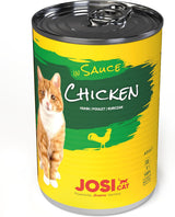 JosiCat Kylling i Sauce (12 x 415 g) | Voksen | Premium vådfoder til voksne katte | Kylling i sauce | Vitamin D3 og E | Drevet af JOSERA | Vådfoder til katte | Komplet mad | Pakke med 12