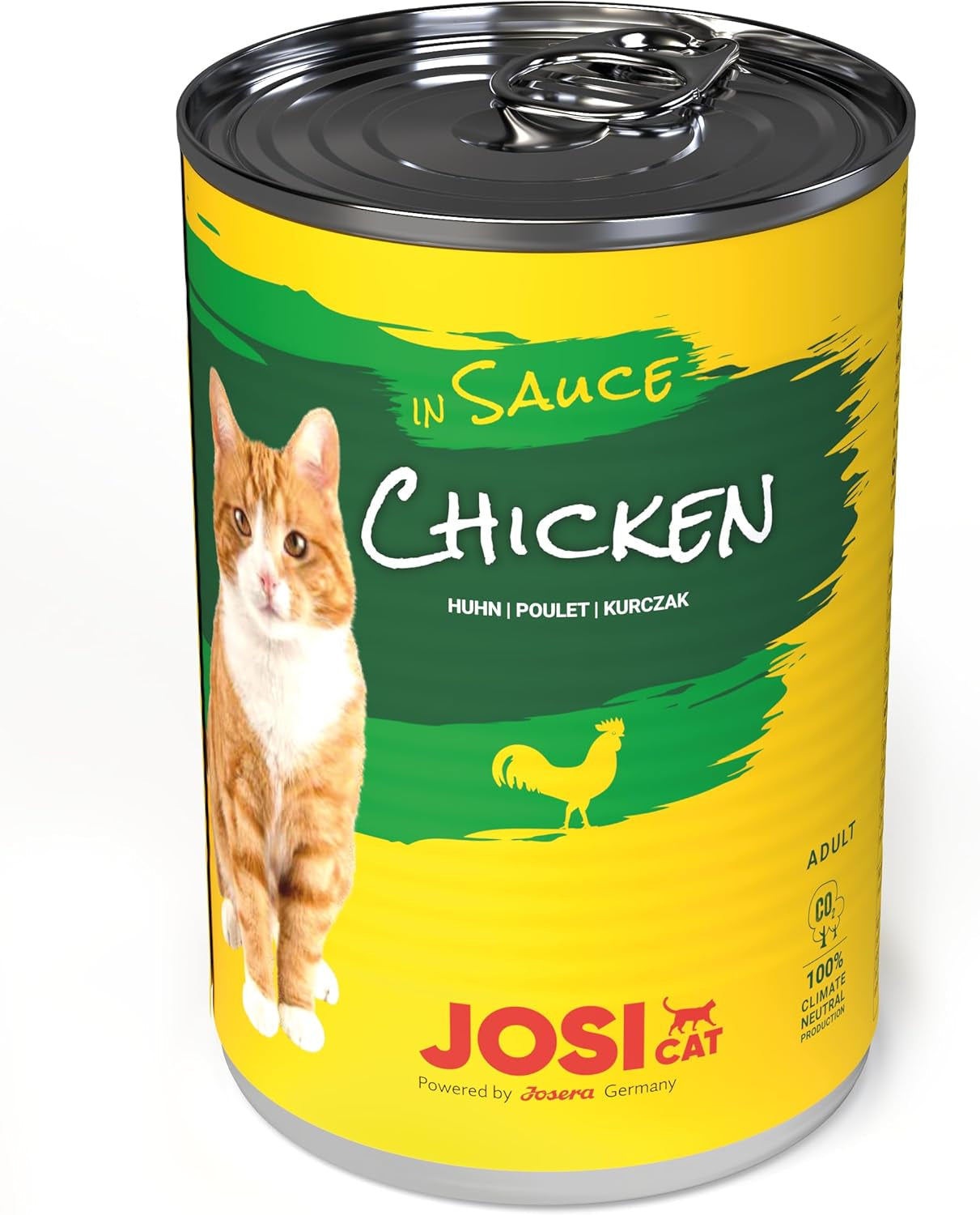 JosiCat Kylling i Sauce (12 x 415 g) | Voksen | Premium vådfoder til voksne katte | Kylling i sauce | Vitamin D3 og E | Drevet af JOSERA | Vådfoder til katte | Komplet mad | Pakke med 12