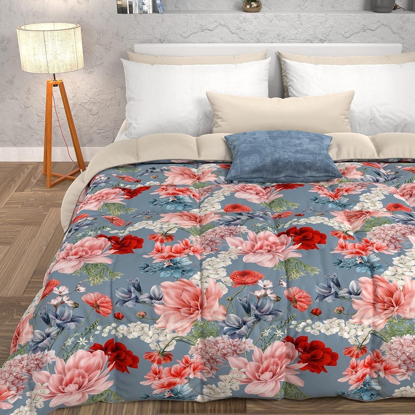 PETTI Artigiani Italiani - Vinterdyne, Vinterdyne, Enkel quilt, Dobbeltsidet, monofarvet og digitalt tryk, 100% hypoallergen mikrofiber, Made in Italy