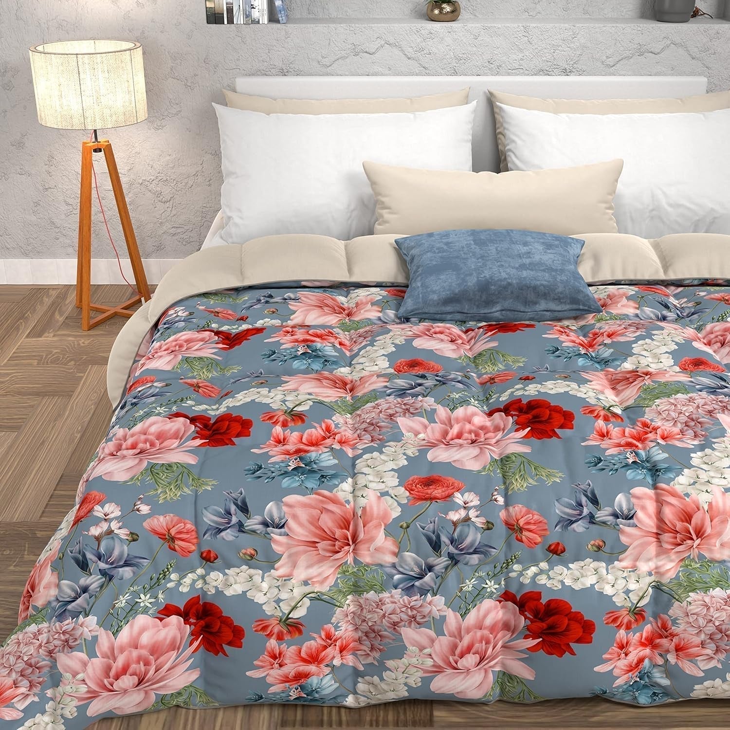 PETTI Artigiani Italiani - Vinterdyne, Vinterdyne, Enkel quilt, Dobbeltsidet, monofarvet og digitalt tryk, 100% hypoallergen mikrofiber, Made in Italy