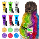 Byhoo 6PCS Midlertidig hårfarve til sort hår, hårkridt, vaskbar hårfarve, gaveidé til piger, fødselsdagsgave til teenagere. Naty Shop 01 hårfarve