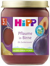 HiPP Økologiske Blommer med Pæresmag (6 x 160g), fra 5 måneder, uden tilsat sukker, særlig intens frugtsmag, af bedste økologiske kvalitet.