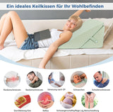 BØRN Justerbar kilepude, skumlæsepude med høj densitet til seng og sofa, ergonomisk seng med kilehovedpude til søvnrefluksapnø, benpude/rygpude til leg og læsning (grøn)