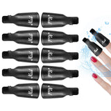 Hanyousheng Nagellackentferner Clips, Nagel Clips, 10 Stück Schwarz Nagelclips, Nagel Klammer, Nails Art Gel Cap, Soak off Clip Cap UV Gel Poliermittel Entferner Wrap Nail Tool