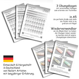 Übungsbögen Nageldesign Nailart (Grundlagen) 3Er Sæt Übungsbogen Startersæt Übung Schulung Tipps Nagelset Nagelart Zubehor Zubehör Nail Art Zum Lernen Ohne Sticker Stickers Folie Brush Stamper ÜB001