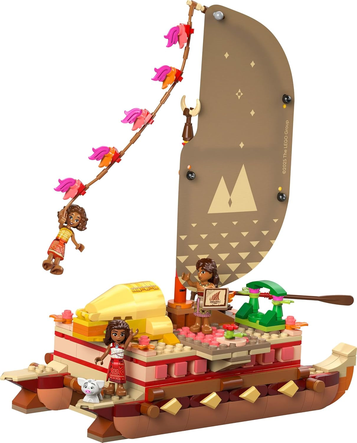 LEGO Ç€ Disney Moana 2: Moana's Adventure Raft - Legetøjsbåd med sejl, aftageligt dæk, lejrbål og 3 minidukker inklusive Loto og Moni - Gave til piger på 6+ og fans - 43270 Byggesæt Beuche den LEGO-Store