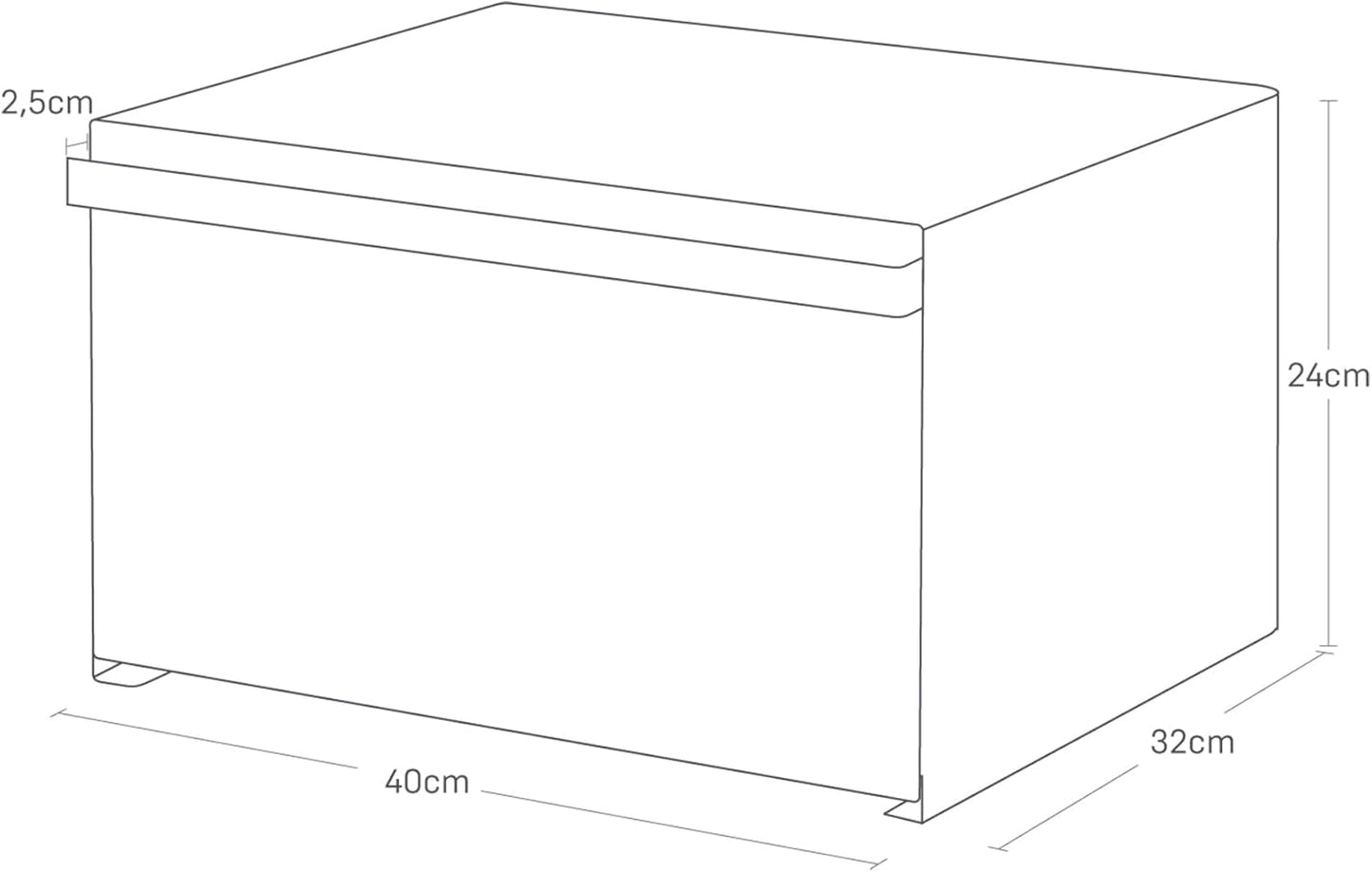 Yamazaki 4352 TOWER Brødkurv, hvid, stål, minimalistisk, 40 x 34,5 x 24 cm Madkasser Naty Shop