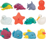 Battat 12-delt badelegetøj Babybadelegetøj Vanddyr - Badekammerater til babyer 10 måneder - Badelegetøj And og mere Bebe Toys Naty Shop