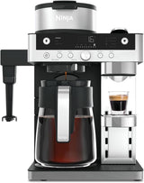 Ninja Prestige 2-i-1 filterkaffemaskine med kapsler og integreret mælkeskummer, til latte, iskaffe og flad hvid, sort CFN802EU