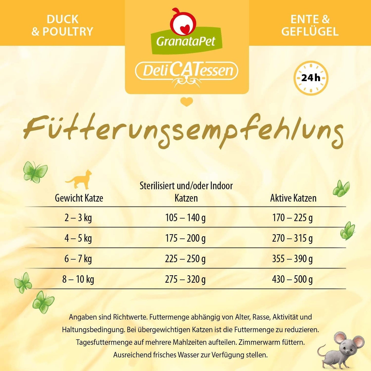 GranataPet DeliCatessen Chicken PUR, Nassfutter für Katzen, Futter ohne Getreide & ohne Zuckerzusätze, Katzenfutter mit hohem Fleischanteil & olier af høj kvalitet, 6 x 400 g