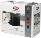 Espressomaskine med K-FEE ONE kapsler til kaffe, te og kakao | Kompakt espresso | Hurtig opvarmning | 0,8 l vandtank | 19 takter | Sort kobber | Stiftung Warentest 2023 testvinder